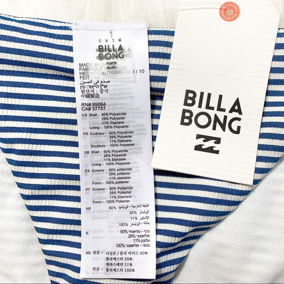 Billabong Blue Sea Rinse Tropic Bikini Bottom XL - Picture 6 of 8